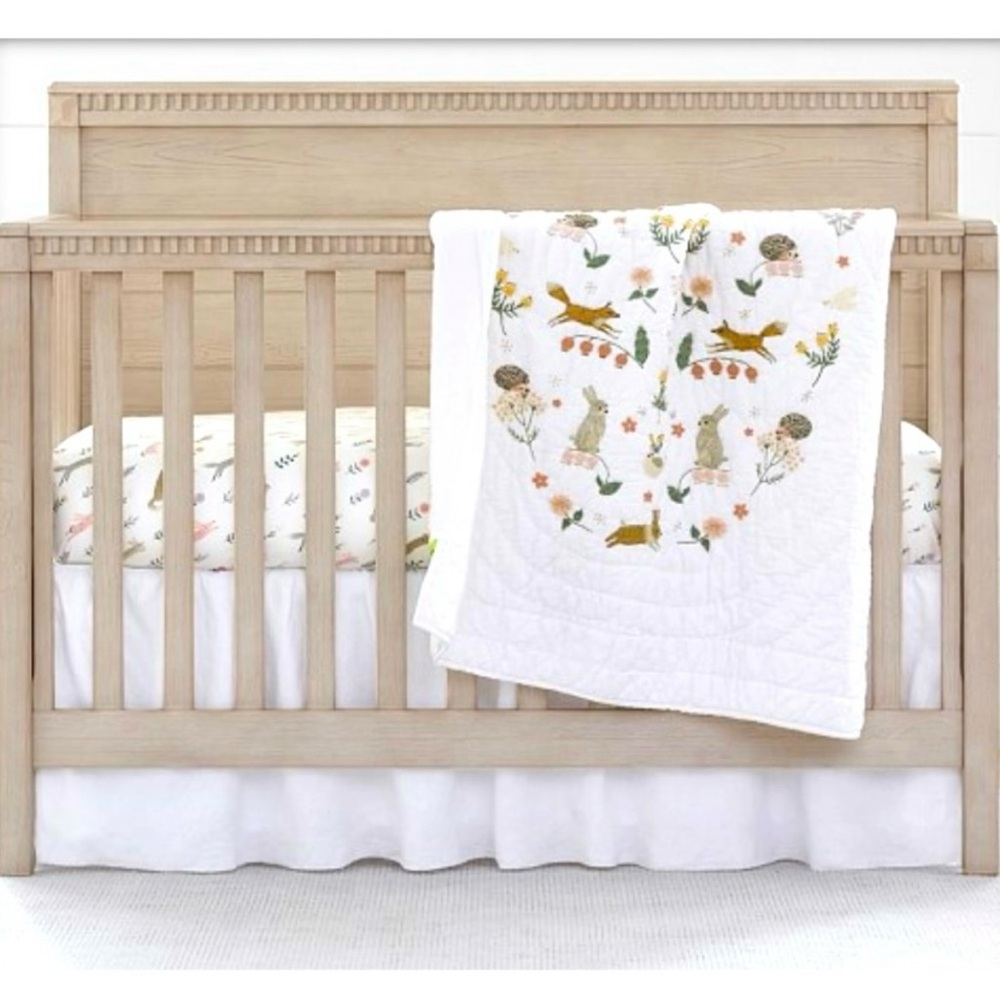 Pottery Barn Kids -Pink Stripe Crib Dust Ruffle